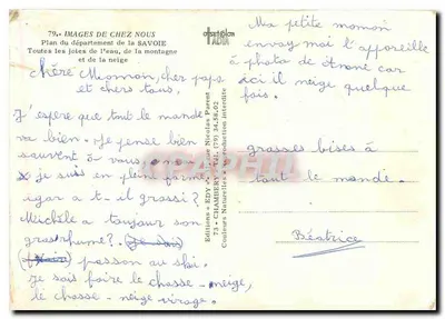 Savoie — Plano do departamento da Savoie — Edições EDY — Verso