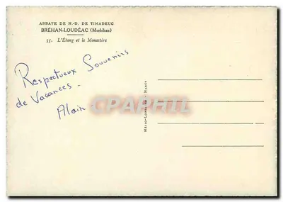 Abadia de Nossa Senhora de Timadeuc — Bréhan-Loudéac (Morbihan) — Hélio-Lorraine, Nancy — Verso