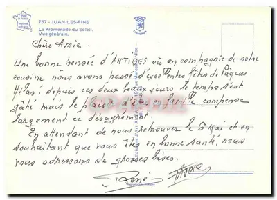 Juan-les-Pins — Vista geral — Edições de Arte Auriol — Verso