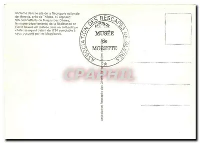 Muzeum Oporu — Morette — Stowarzyszenie Ocalałych z Glières — Rewers