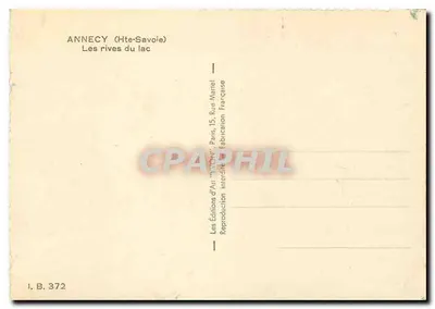 Annecy (Alta Savoia) — Le rive del lago — Edizioni d'Arte 'Yvonn' — Verso