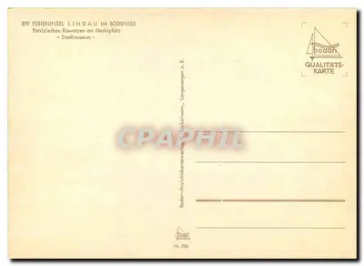 Patrizierbau Lindau przy Rynku — Muzeum Miasta — wydawca Bodan-Ansichtskartenverlag, Langenargen — Rewers