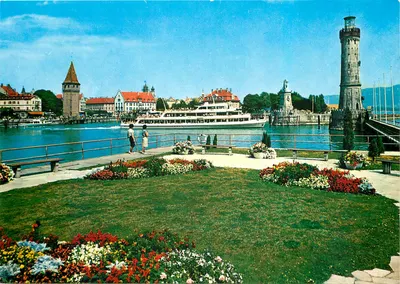 Ferieninsel Lindau am Bodensee — Hafen m. MS. München — Bodan-Ansichtskartenverlag Nr. 899