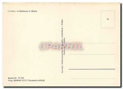 Lindau no Lago de Constança (v. Oeste) — vista aérea — Postkartenverlag W. Rössler, Lindenberg i. Allgäu — Verso