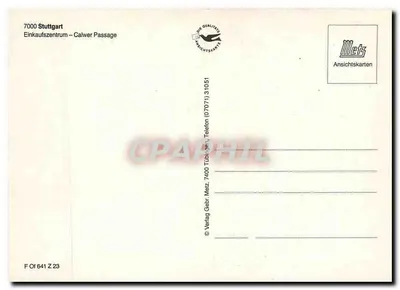 Calwer Passage — Stuttgart — wydawca Meiz, seria 641 Z 23 — Rewers