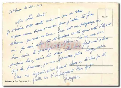Koblenz — Most i Rzeka Ren — nr 701 — Rewers