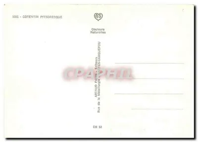 O Cotentin Pittoresque — 1001 — Editor ARTAUD Frères - Nantes-Carquefou — Verso