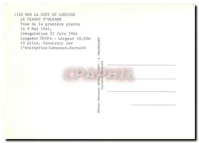 Wiadukt w Oleron — 1120 na wybrzeżu światła — wydawnictwo Ariac — Rewers
