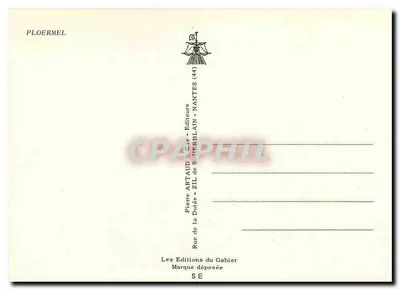 Ploërmel — Visão da cidade e de seus locais — Edições Pierre Artaud & Cie, Nantes — Verso