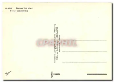 Relógio astronômico — Ploërmel (Morbihan) — Edições de La Cigogne — Verso