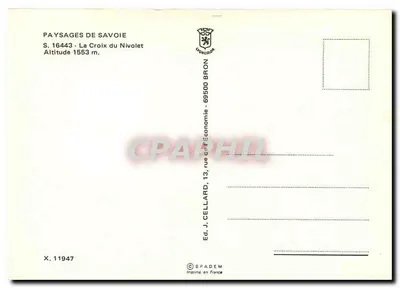 Croix du Nivolet — 1553 m — Ed. J. Cellard, Série X. 11947 — Verso
