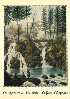 Os Pirineus no século XIX - O Ponte da Espanha — Litografia inglesa do século XIX, n° L.278-60