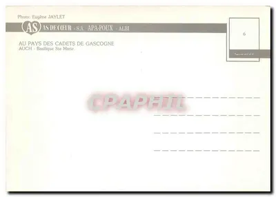 Auch - Basílica de Santa Maria — Em Gascogne — AS DE CŒUR - S.A. APA-POUX - ALBI — Verso