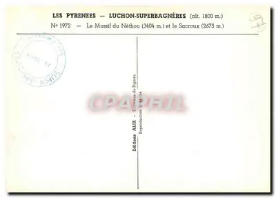 Massif do Néthou 3404 — Sacroux 2675 — Edições ALIX — Verso