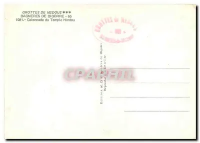 Grotas de Medous — Bagnères-de-Bigorre, Hautes-Pyrénées — Éditions Alix — Verso