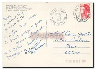 Madonna z Utelle — Świątynia NMP — wydawca nieodczytalny — Rewers