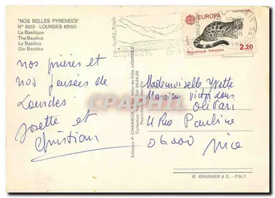 The Basilica of Lourdes — Our Beautiful Pyrenees — Éditions P. CHAMBON — Back