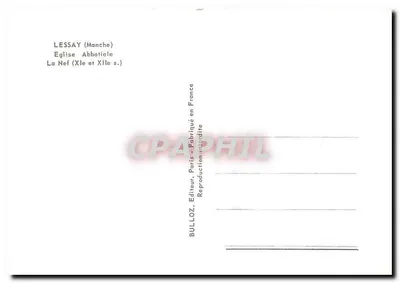 Lessay (Manche) — Chiesa Abbaziale, La Nef (XIIe e XIIIe s.) — Bulloz, Parigi — Verso