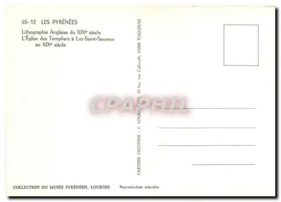 A igreja dos Templários em Luz-Saint-Sauveur — no século XIX — Carta postal litográfica — Verso