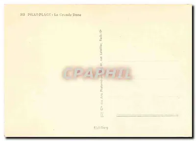 Pilat-Plage - A Grande Duna — editor C° dos Arts Photoméc. Paris — Verso