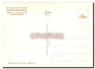 Mont-Saint-Michel — Wnętrze klasztoru abbatyjskiego — Wydawnictwo Sztuki 'Jack' Louanneec — Rewers