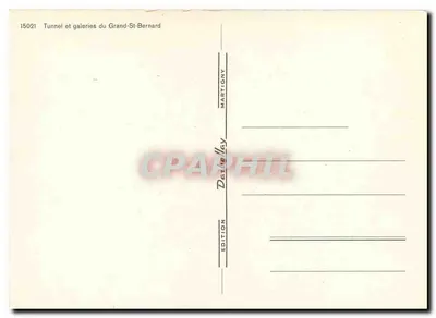 Tunel Grand-Saint-Bernard — widok zewnętrzny i wewnętrzny — Wydawnictwo Datheilay — Rewers
