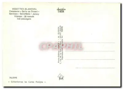 Katamaran « Belle de Dinard » — Usługi Saint-Malo - Jersey — Wydawca Emgé, nr 10076 — Rewers
