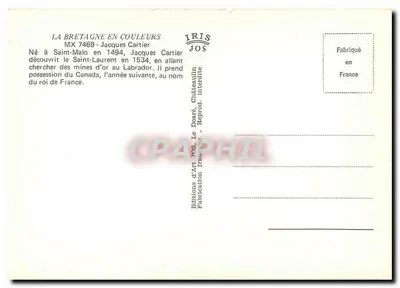 Jacques Cartier — estátua de Georges Barbeau — edição Iris Jos — Verso