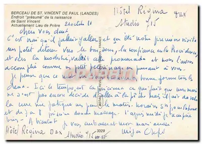 Berço de Santo Vicente de Paulo — Landes — Editor: De Revest, n° 3329 — Verso