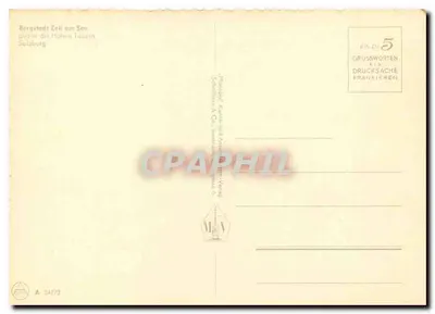 Zell am See — against the High Tauern — publisher Schollhorn & Co. Innsbruck, n° A 24773 — Back