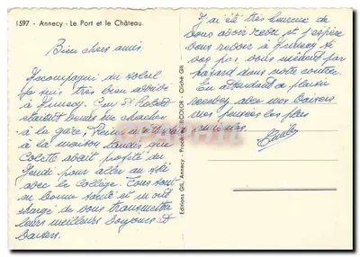Anneyce - El Puerto y el Castillo — Ediciones GIL, Proceso NICOLOR, n° 1597 — Reverso