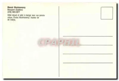 Cascata Montmorency — vista panorâmica do hotel Manoir Montmorency — Beauport (Québec) — Verso