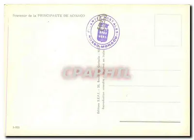 Principado de Mônaco — vista panorâmica e monumentos — Edições S.E.P.T. — Verso