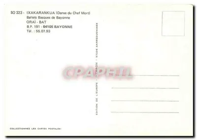 Dança do Chefe Morto — Ballets Basques de Bayonne — Edição da Europa, Sarreguemines — Verso