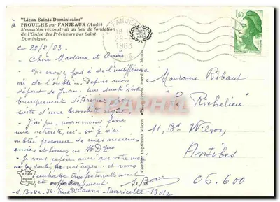 Klasztor Dominikanów — Prouilhe (Aude) — Cinq — Rewers
