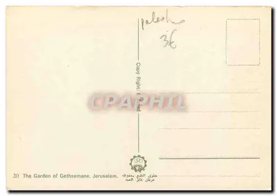 Ogród Getsemane, Jerozolima — n°20 — Rewers
