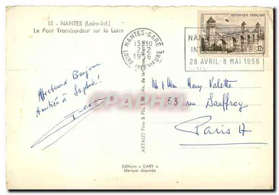 Le Pont Transbordeur sur la Loire — Nantes — Éditions GABY — Verso