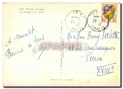 Tulle (Corrèze) — Wieża i most — L. Chatoineau — Rewers