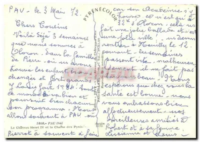 Kasteel van Henri IV — Pau (64) — Uitgave Jove — Achterkant