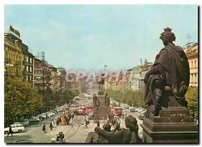 Praça de Venceslau — Praga — editor Tisk Severografia Červený Kostelec