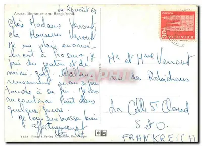 Arosa, Lato na Bergkirchli — Photo & Verlag A. Berndt, Paryż, nr 1561 — Rewers
