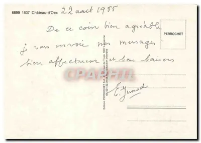 Château-d'Oex — widok panoramiczny — Wydawnictwo PERROCHET nr 6899 — Rewers