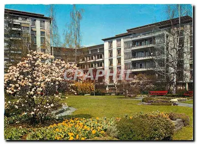 Pátio interno do Kantonsspital Zürich — editor Photoglob-Wehrli AG, n° 5687