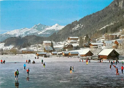 Lago de Weissensee — pista de patinação no inverno — editor Peter Fenz, n° A 20.114