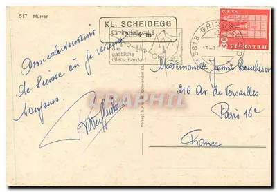 Mürren — Grindelwald — vista dos Glaciares e das Alpes suíças — Verlag: A. Krämer — Verso