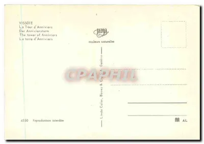 Vissoie — Wieża Anniviers — Linda Color & Cie SA, Genewa, nr 4550 — Rewers