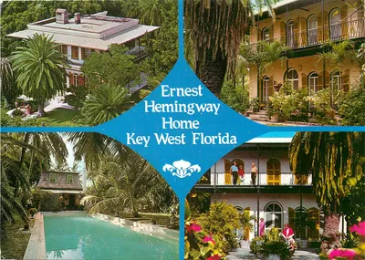 Casa de Ernest Hemingway — Key West, Florida — Carta postal colorida internacional