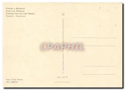 Bâle - Platte See — Saudações do Lago Balaton — Editor Képállomás, Budapeste, n° XV-186/721 — Verso