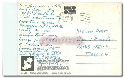 Słup Nelsona i General Post Office, ulica O'Connell, Dublin, Irlandia — kolorowa fotografia Johna Hinde, F.R.P.S. — nr 2/28, wydrukowana w Dublinie — Rewers