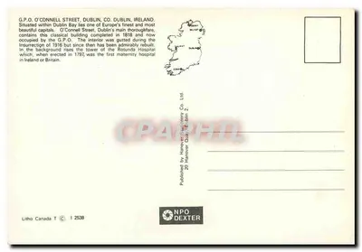 Dublin - G.P.O. — Rua O'Connell — Publicado por Hanover Quay, Dublin 2, Ltd. — Verso